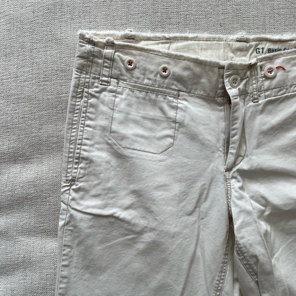 G1 Basic Good White Cropped Jeans